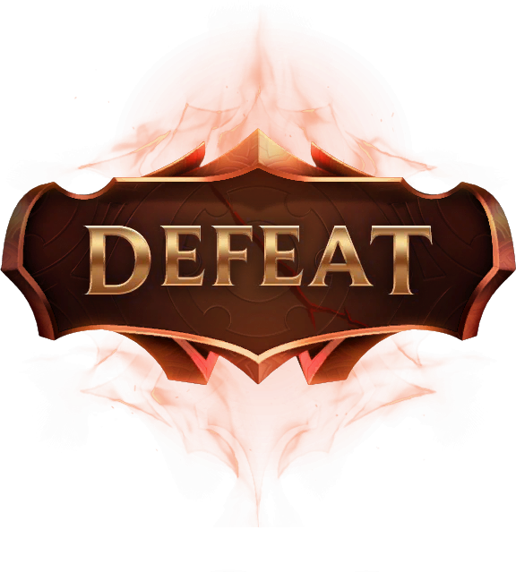 Lol Of League Of Legends Riot Legends Victory Defeat - League Of Legends Defeat Png Clipart (576x639), Png Download