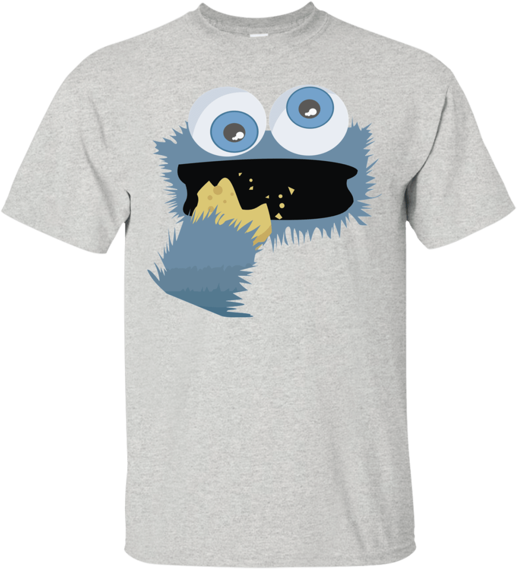 Cookie Monster Muppet Sesame Street Men's T Shirt Awesome - Cartoon Clipart (1039x1144), Png Download