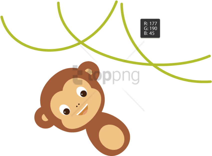 Free Png Download Adobe Illustrator Cartoon Animals - Draw A Monkey Swinging Clipart (850x626), Png Download