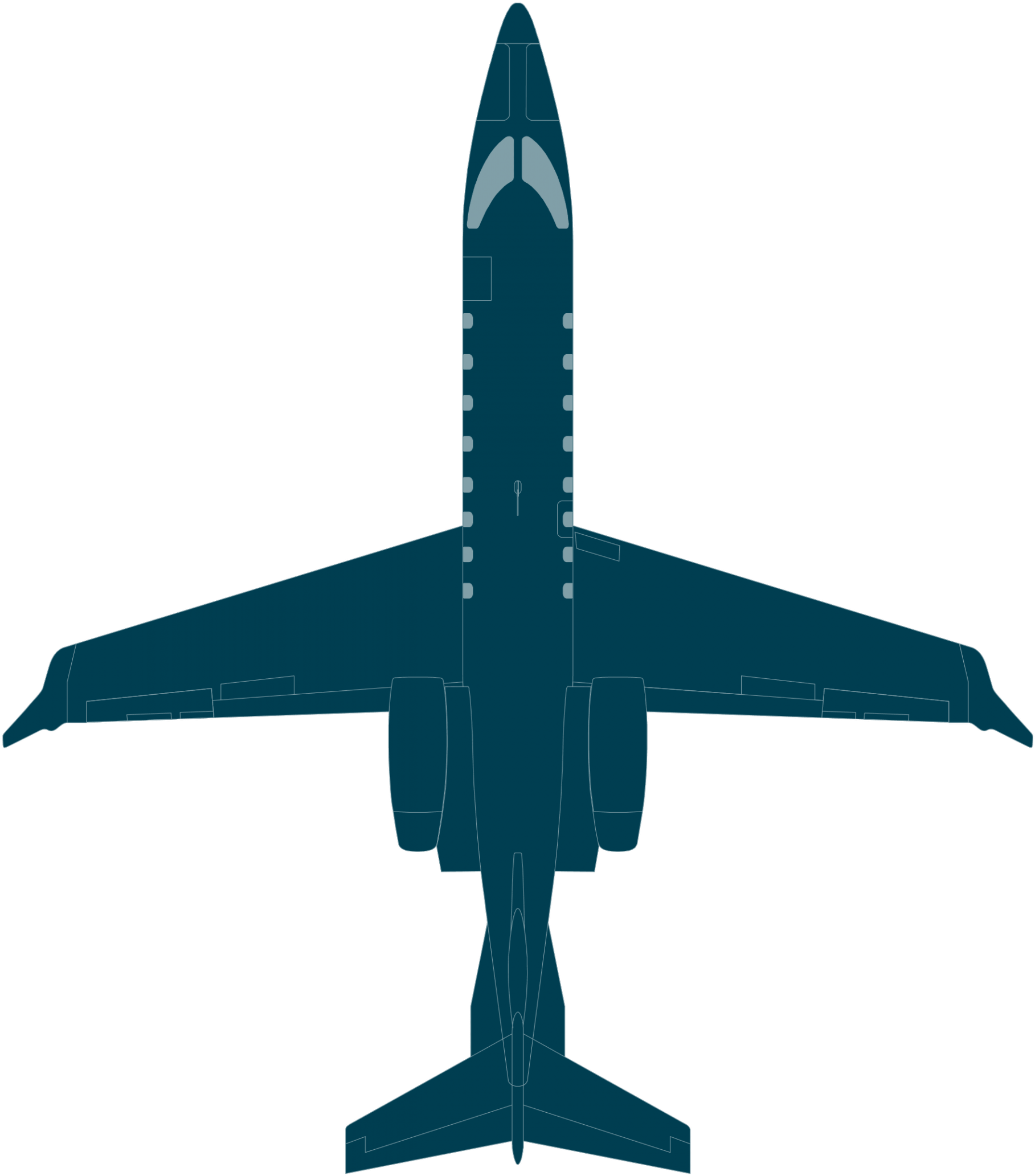 Specs Cad Top - Aircraft Top View Png Clipart (2300x2300), Png Download