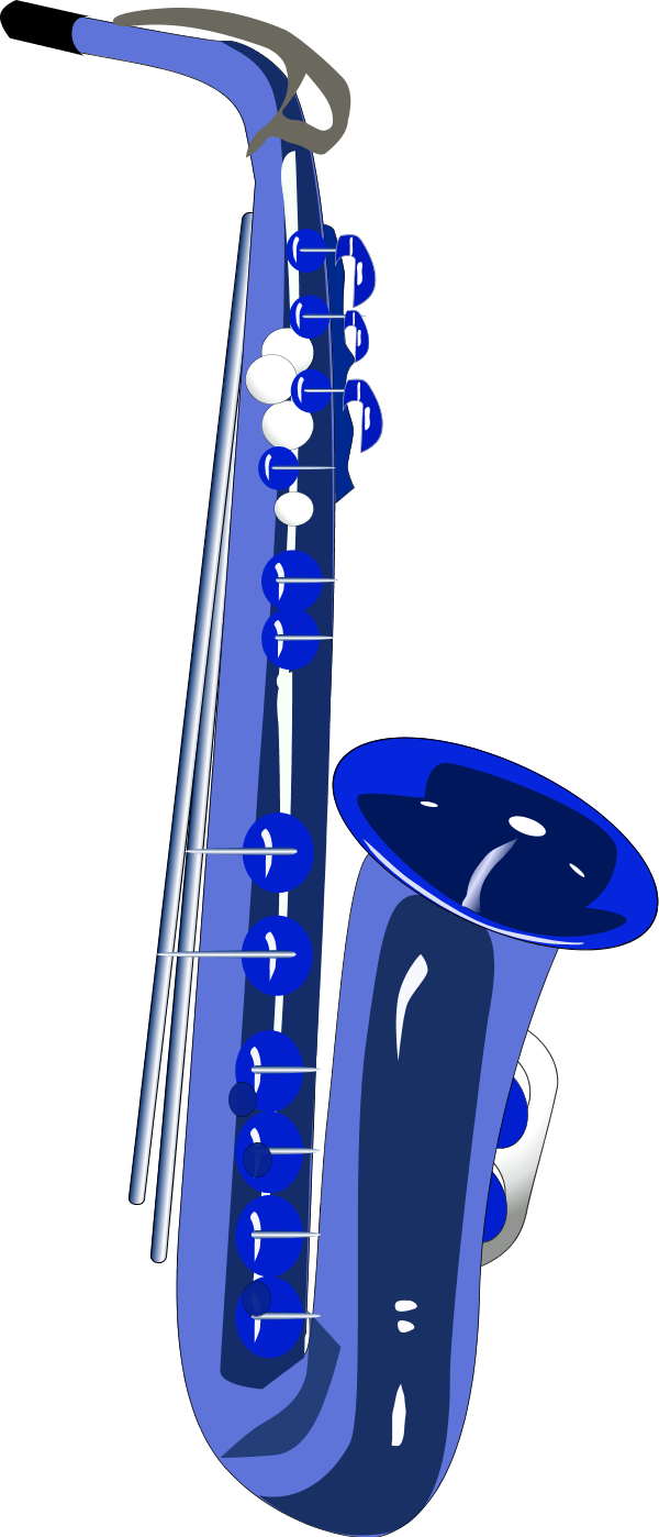 Saxophone Clip Art Saxophone Clipart Fans - Blue Saxophone Clipart - Png Download (600x1398), Png Download