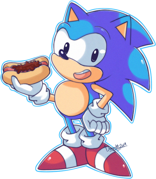 /vr/ - Retro Games - Classic Sonic Chili Dog Clipart (570x649), Png Download