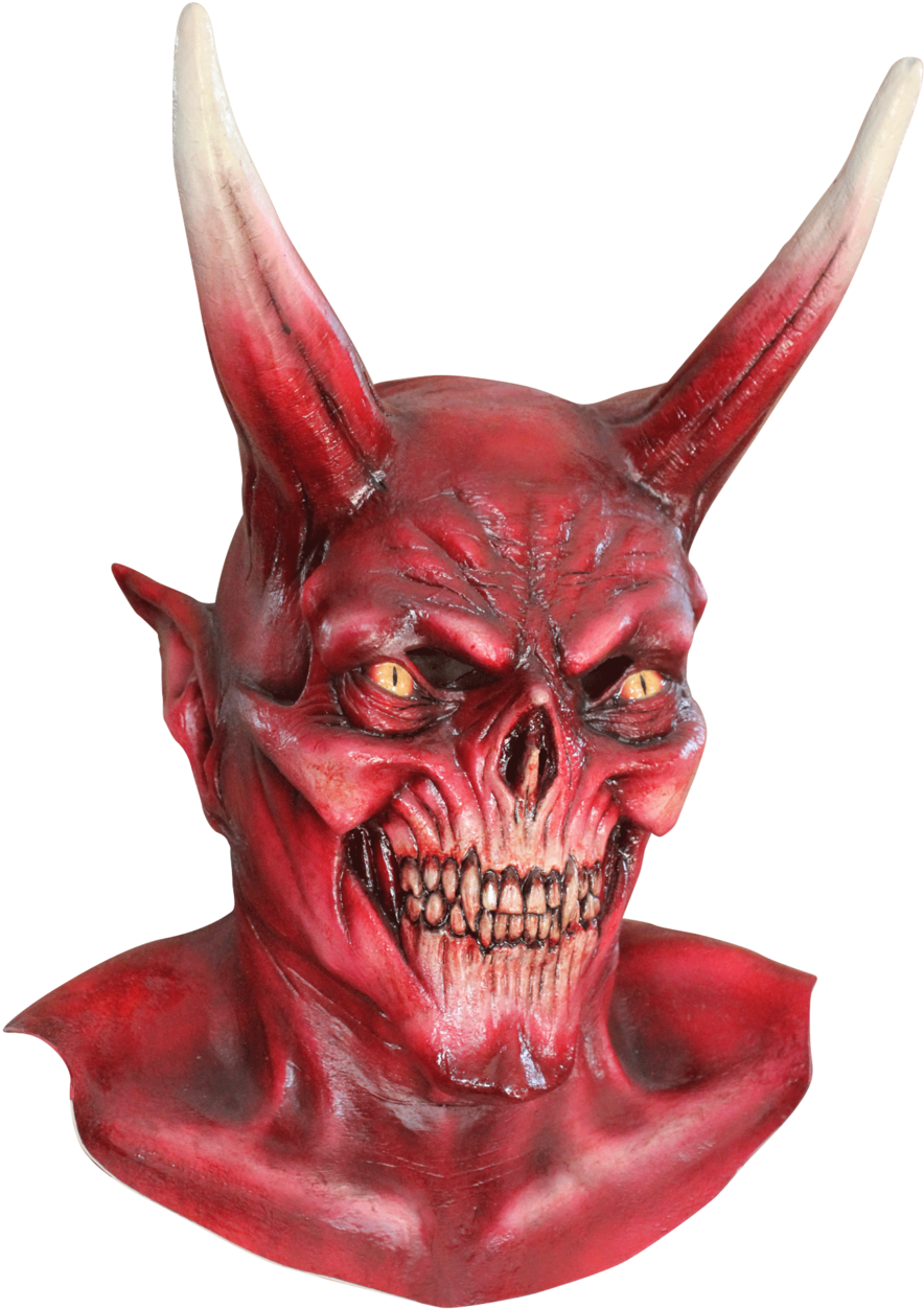 Devil Demon Halloween Mask Clipart (884x1252), Png Download