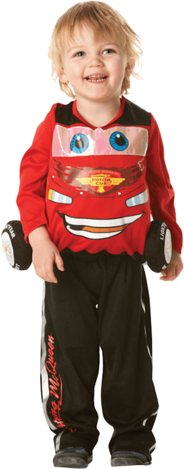 Child Deluxe Cars 2 Lightning Mcqueen Costume - Disfraz De Rayo Macuin Clipart (600x951), Png Download