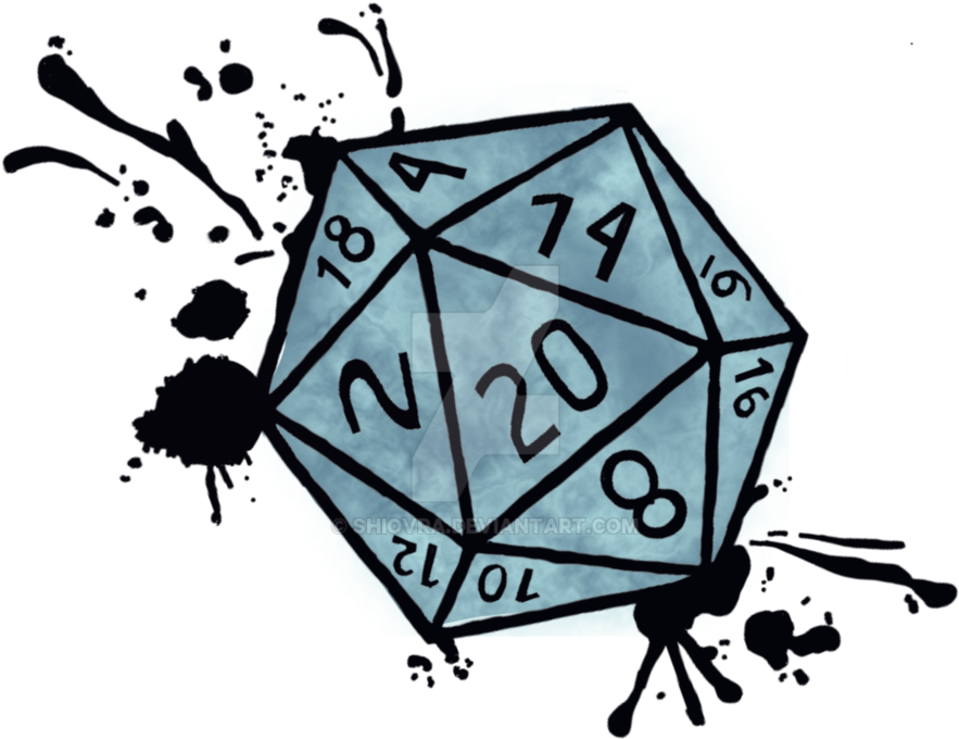 D20 Png Image Graphic Royalty Free Library - Drawing Of D&d Dice Clipart (883x680), Png Download