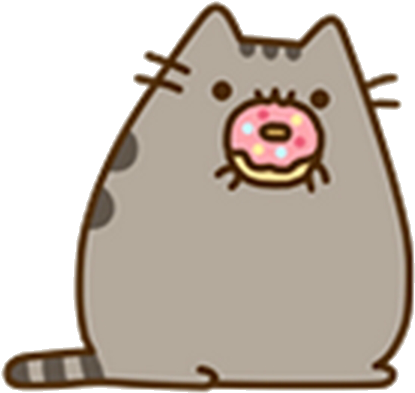 Pusheen Cat Png - Pusheen Cat Eating Donut Clipart (718x507), Png Download