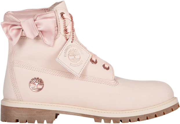 Timberland 6" Premium Waterproof Boots - Pink Timberlands With Bow Clipart (640x640), Png Download