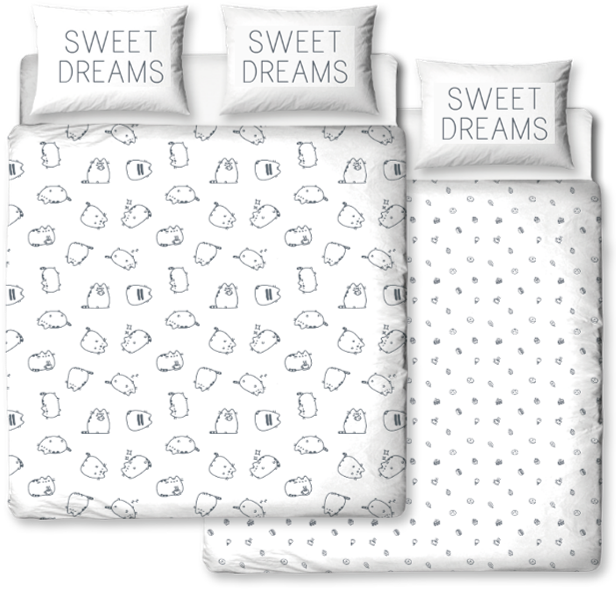 Pusheen Sweet Double Rotary Duvet - Bed Sheet Clipart (619x598), Png Download