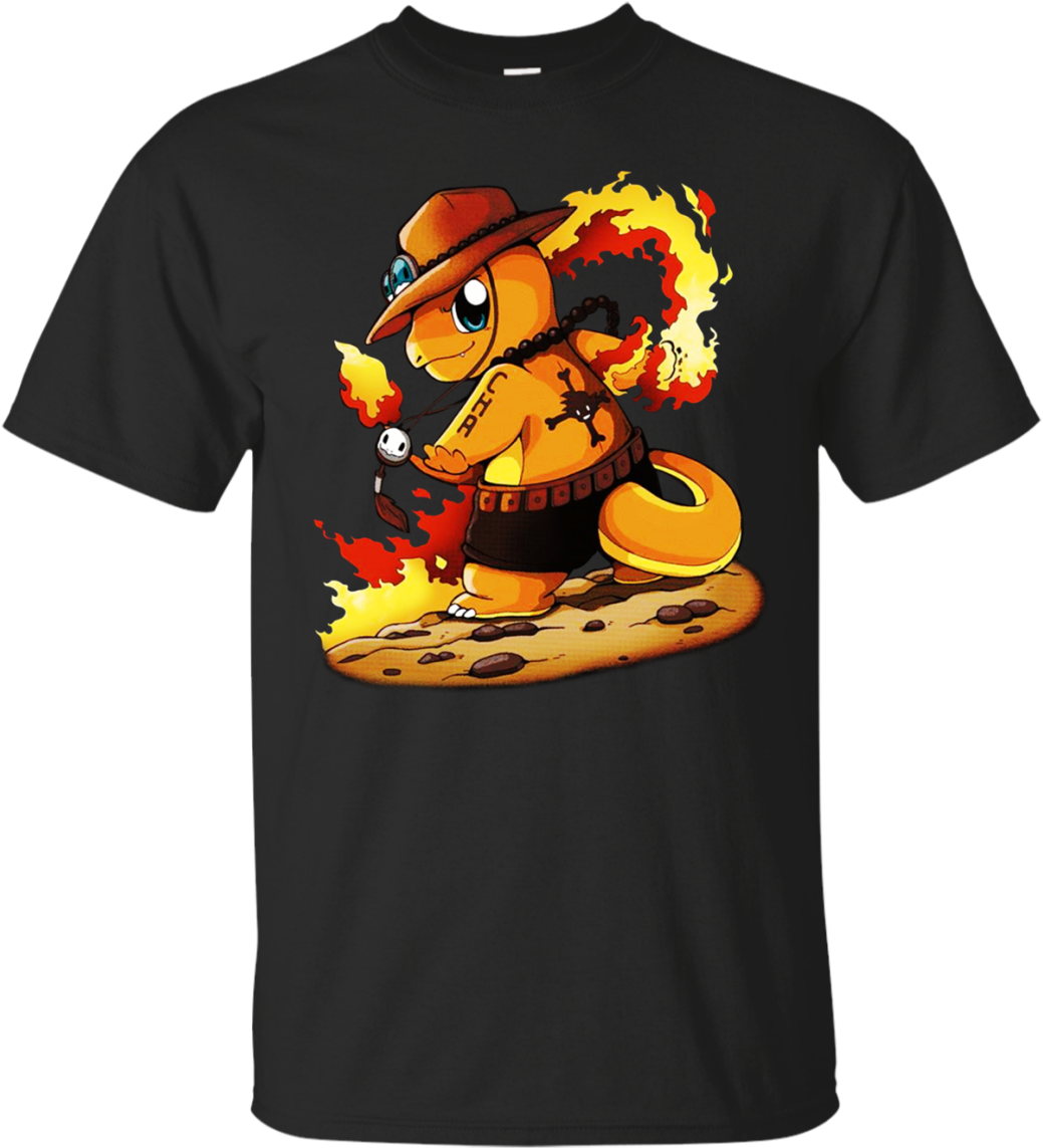One Piece Pokemon Ace And Charizard Shirt, Hoodie, - Rock Afire Explosion T Shirt Clipart (1155x1155), Png Download