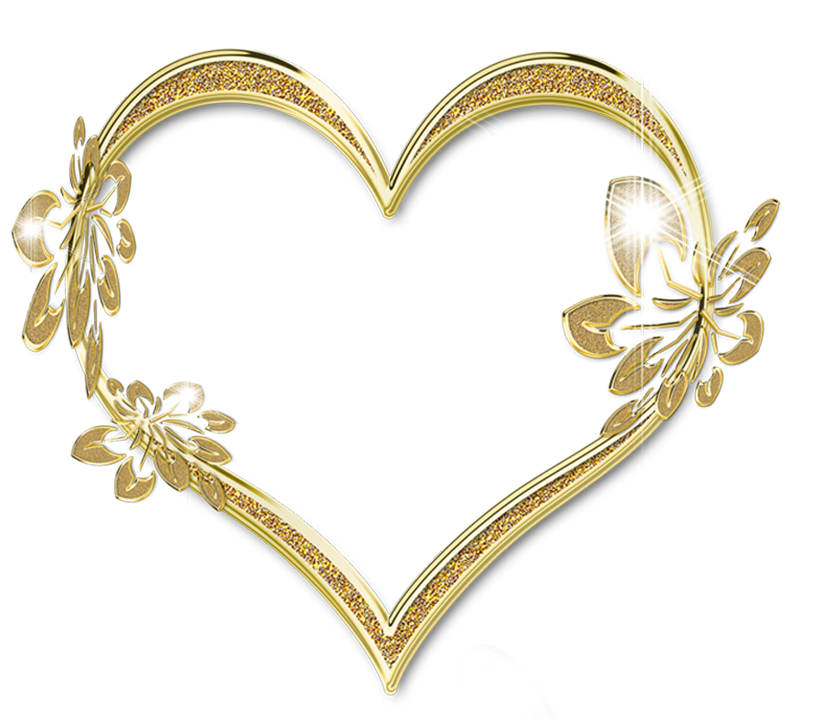 Marcos De Corazones Dorados Clipart (900x788), Png Download