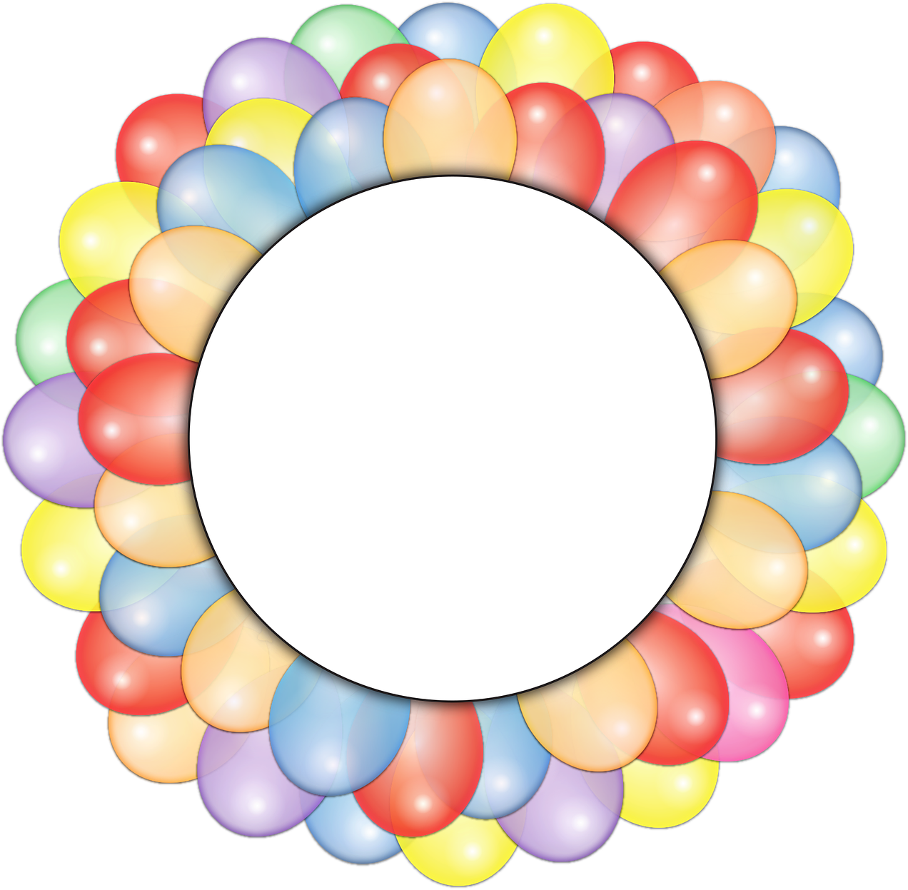 Vacation, Balloons, Circle, Frame, Copy Space - Circle Frame Balloon Clipart (1280x1280), Png Download