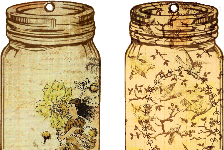 Glenda's World Jar Tags Christmas Print, Mason Jars, - Скрапбукинг Банка Clipart (1200x630), Png Download