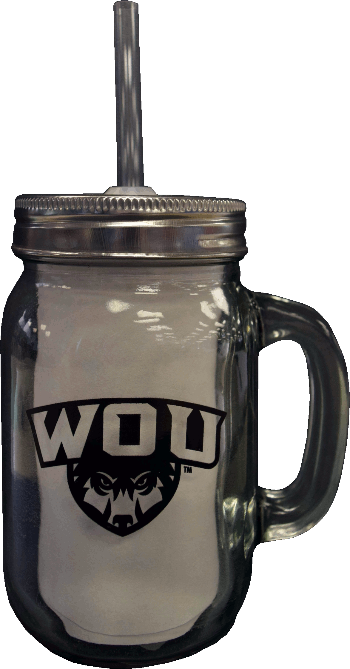 Cover Image For Mason Jar Mug W/straw - Western Oregon University Clipart (1194x2262), Png Download