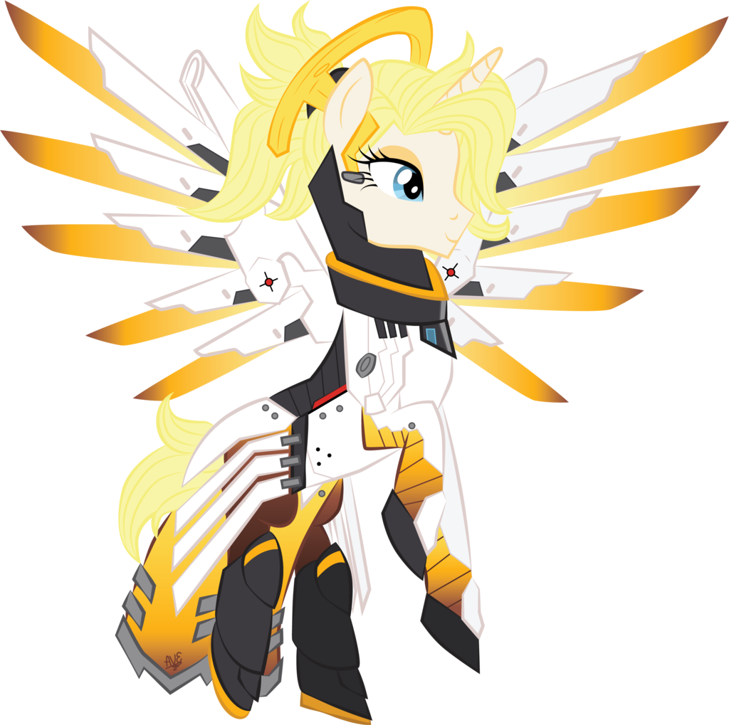 Artist Violetfeatheroficial Crossover - Mercy Overwatch Transparent Clipart (1024x1019), Png Download