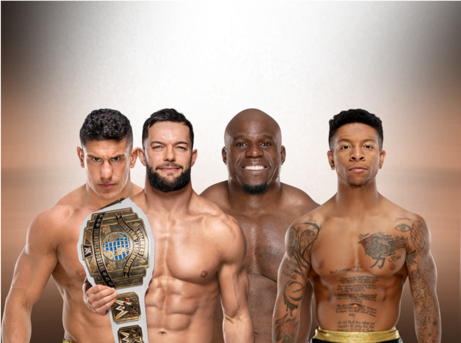 Finn Balor Vs Ec3 Vs Apollo Vs Lio Rush - Barechested Clipart (931x693), Png Download