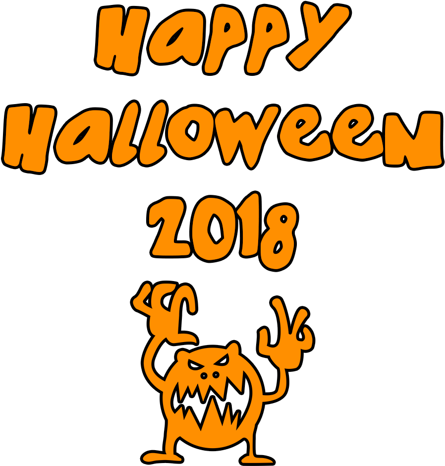 Download Happy Halloween 2018 Scary Monster Transparent Clipart (1000x1000), Png Download