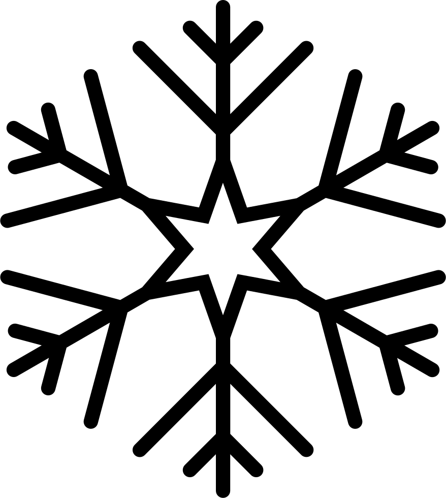 Png File - Snowflake Black Vector Clipart (878x980), Png Download
