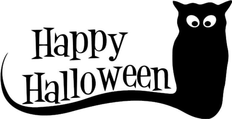 Happy Halloween Text Png - Happy Halloween Black And White Clipart Transparent Png (850x399), Png Download