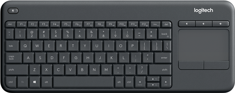 Wireless Touch Keyboard K400 Plus - Logitech Keyboard K400 Plus Wireless Clipart (652x560), Png Download