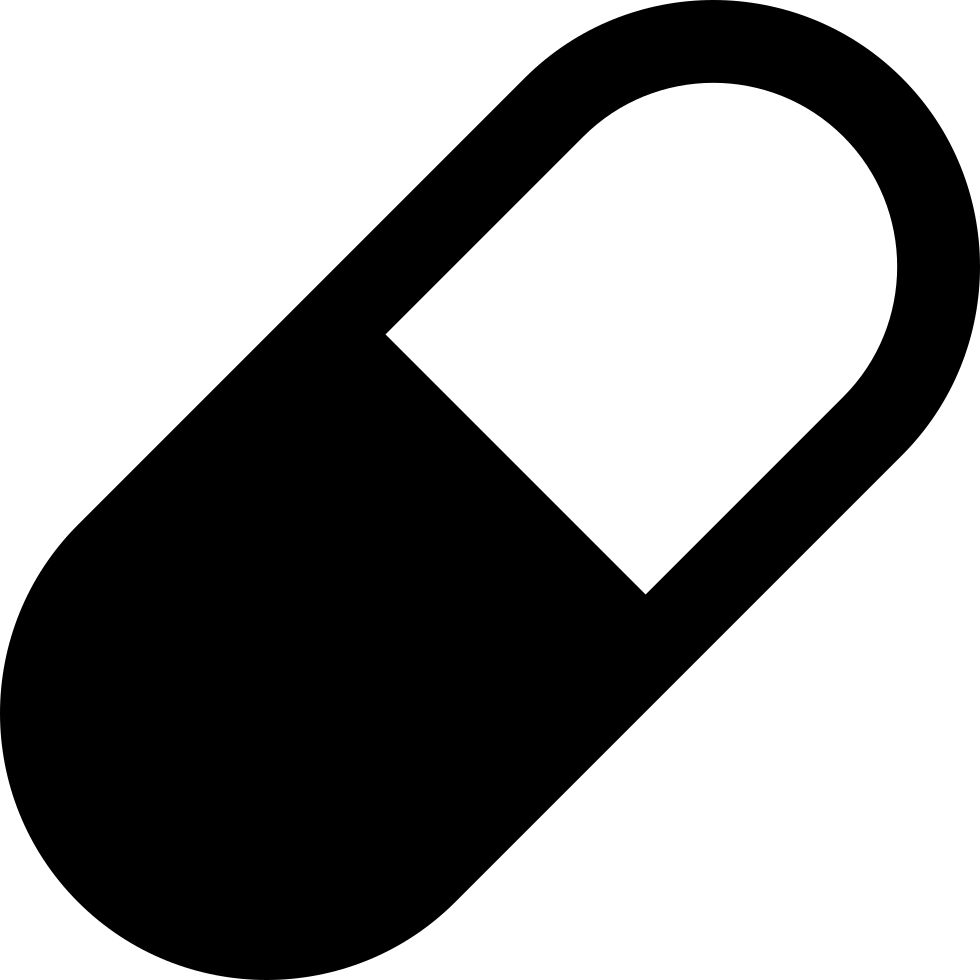 Clipart Black And White Stock Pill Clipart Svg - Medicin Icon - Png Download (980x980), Png Download