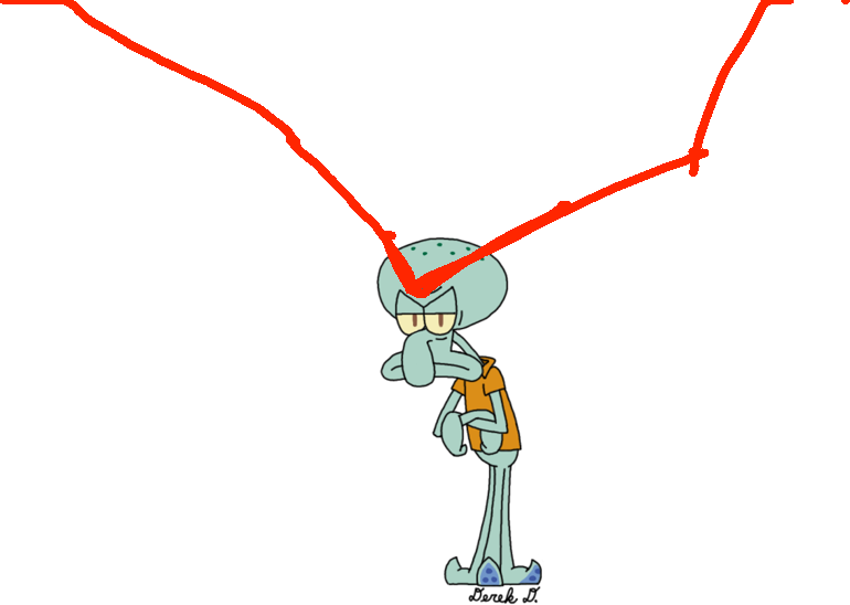 Squidward - Madsomad - Cartoon Clipart (770x548), Png Download