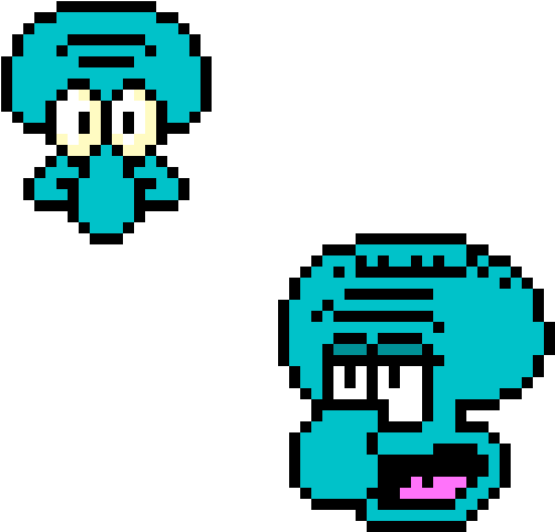 Squidward - Squidward Pixel Art Clipart (600x560), Png Download