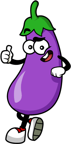 Eggplant Stickers Messages Sticker-6 - Eggplant Cartoon Png Clipart (618x618), Png Download