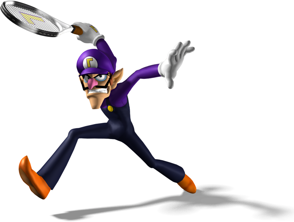 Waluigi Mpt Artwork - Waluigi Tennis Clipart (1010x768), Png Download