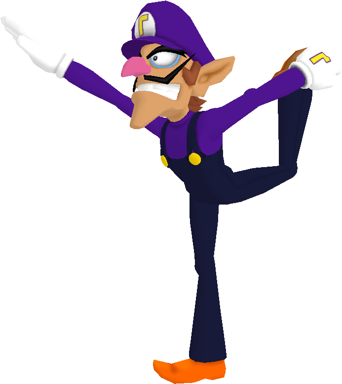 Turns Out Wii Fit Trainer Stole Waluigi's Moves And - Waluigi Wii Fit Trainer Clipart (700x784), Png Download