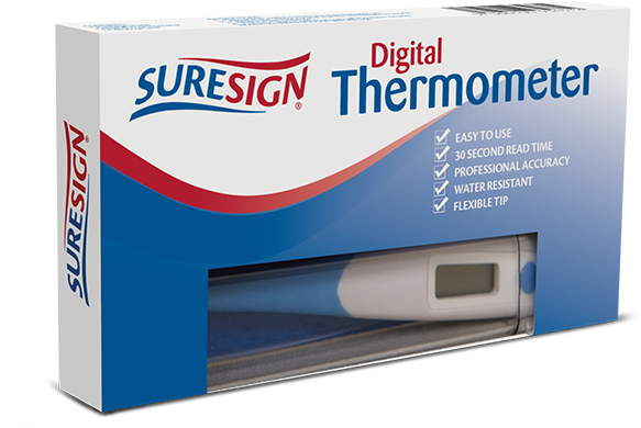 Suresign Digital Thermometer - Suresign Clipart (823x398), Png Download