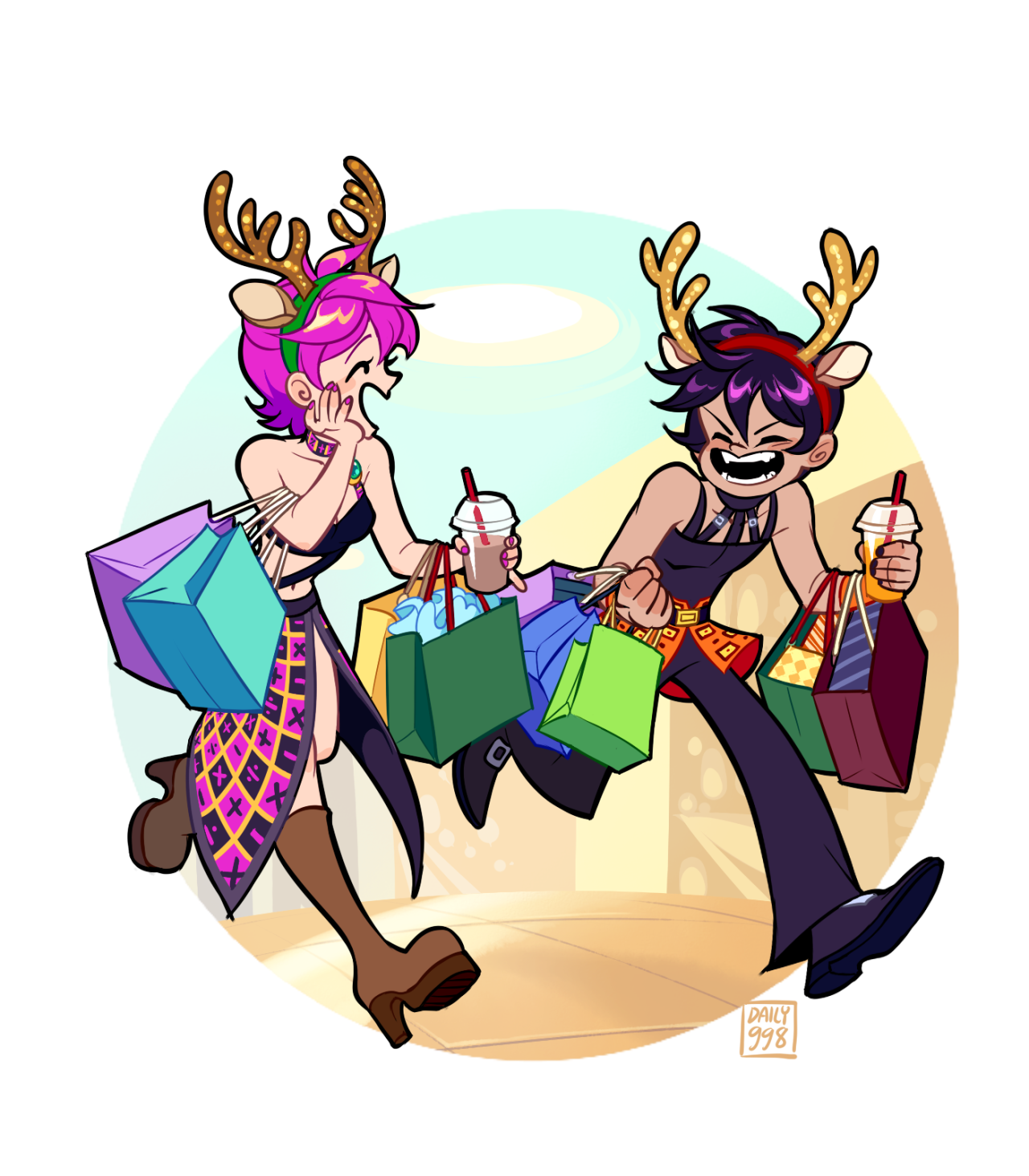 Happy Holidays @short And Artsy I Love Trish And Narancia - Trish And Narancia Clipart (1280x1463), Png Download