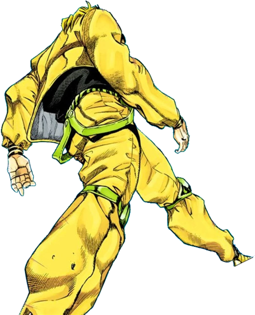 Yellow Fictional Character - Jojo Walking Meme Template Clipart (680x620), Png Download