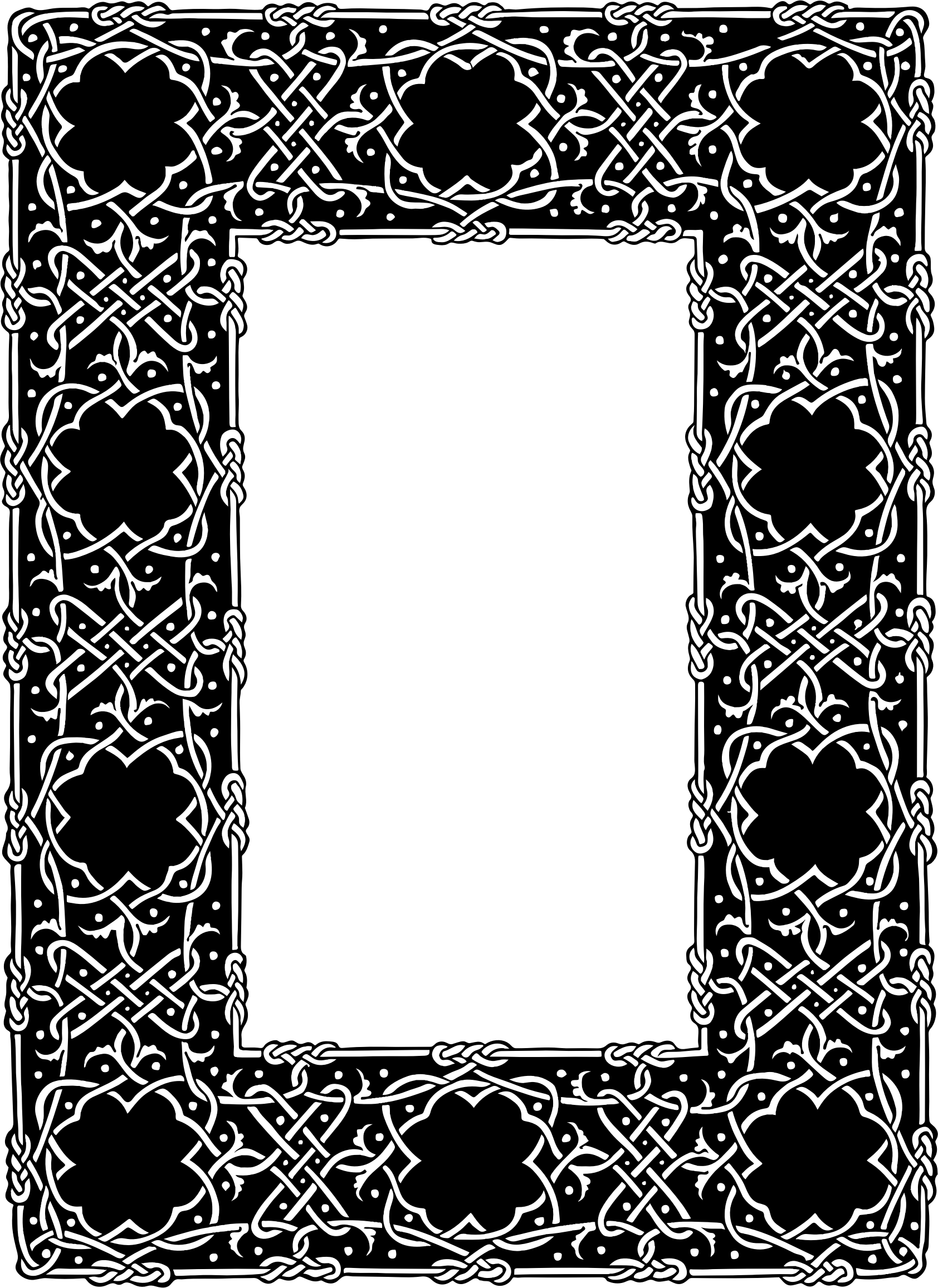 Black Ornate Frame Png Transparent 15 Ornate Black - Celtic Border Transparent Clipart (1684x2314), Png Download