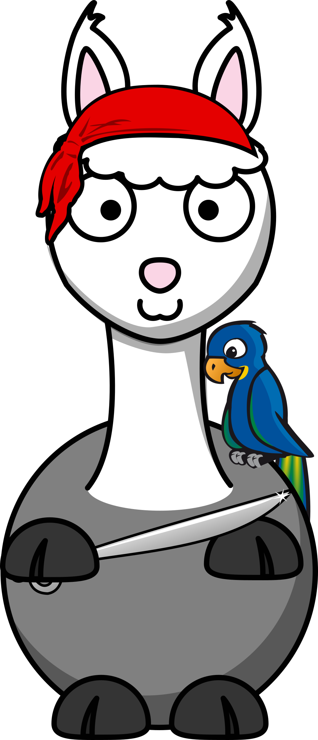 This Free Icons Png Design Of Alpaka Pirate - Llama Cartoon Clipart Png Transparent Png (1032x2400), Png Download