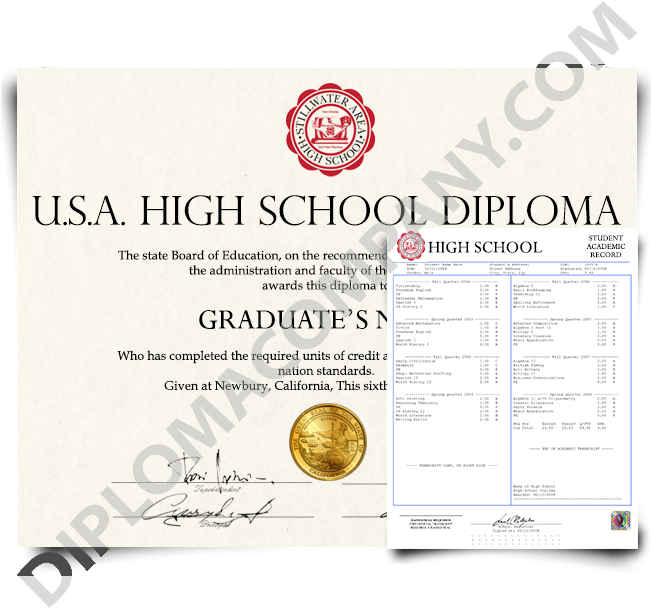 Fake Usa High School Diploma And Transcripts - Stillwater Area High School Clipart (651x608), Png Download