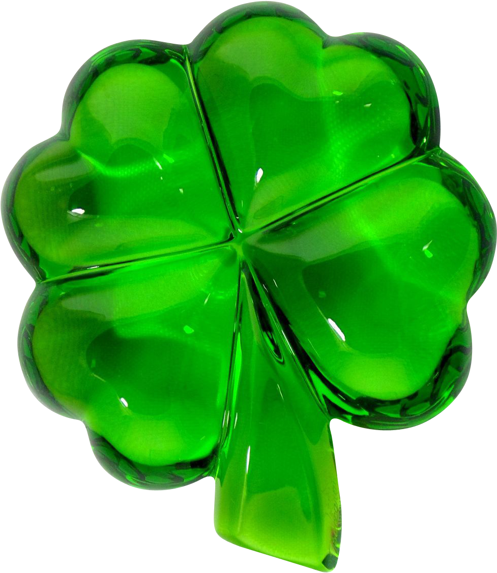 Baccarat Moss Green Four Leaf Clover Paperweight - Shamrock Clipart (1126x1126), Png Download