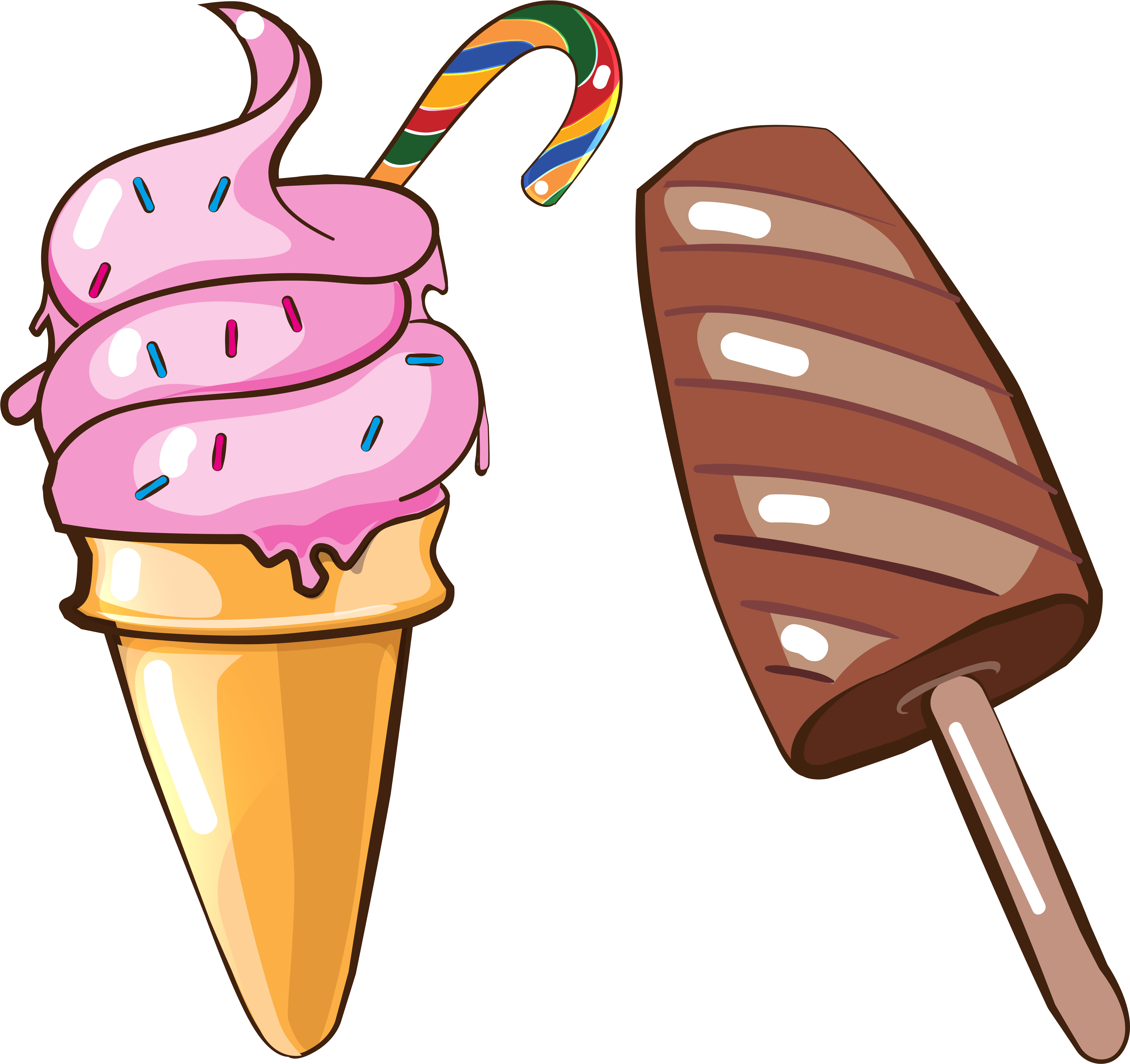 Ice Cream Cone Gourmet Cartoon Png And Vector Image Clipart (8334x8334), Png Download