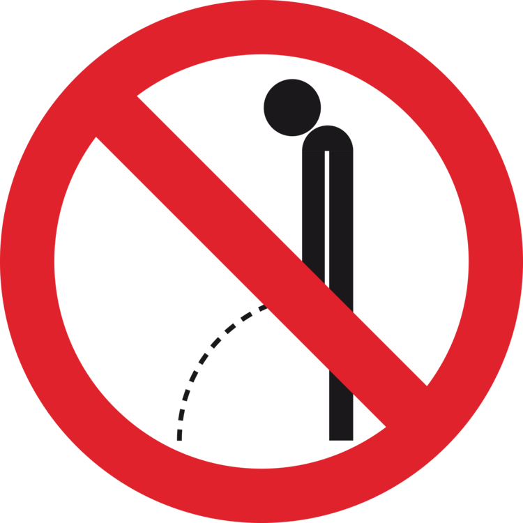 No Symbol Urination Sign Urine Computer Icons - Don T Pee On Me Clipart (750x750), Png Download
