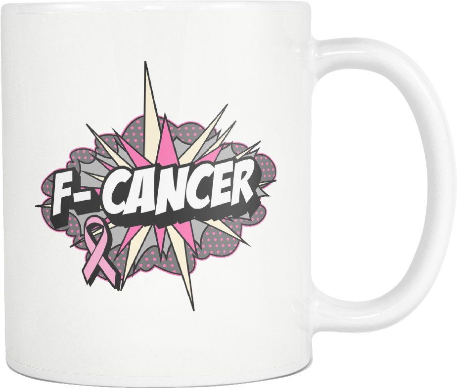 Fcancer Breast Cancer Awareness Pink Ribbon Awesome - Mug Clipart (924x785), Png Download