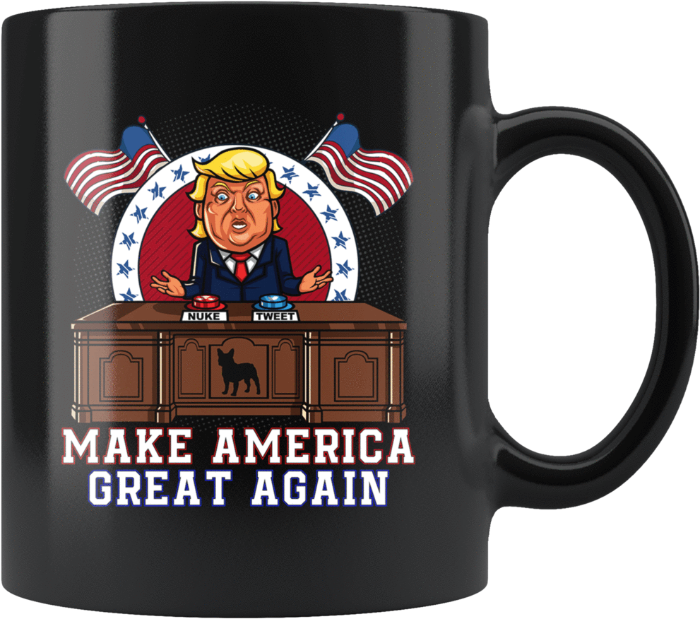 Make America Great Again Trump Nuke Tweet Button Mug - Stitch And A Unicorn Clipart (1024x1024), Png Download