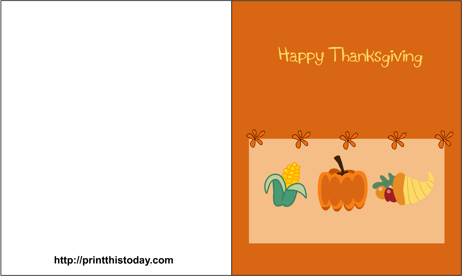 Free Printable Card Featuring Thanksgiving Items - Happy Thanksgiving Card Template Clipart (1650x1275), Png Download