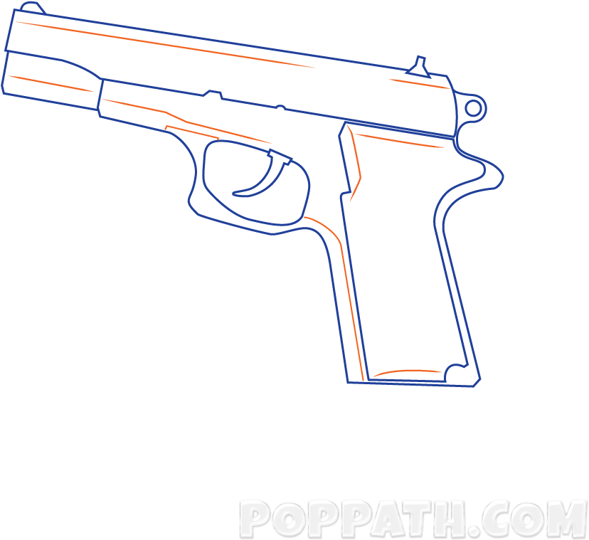 How To Draw - Handgun Clipart (1000x1000), Png Download