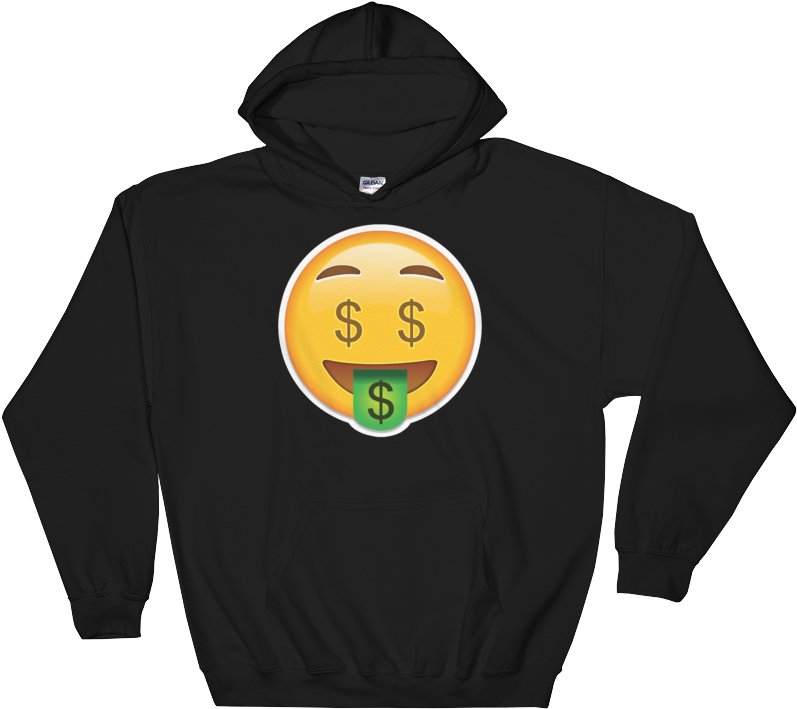 Money Face-just Emoji - Sweatshirt Clipart (797x709), Png Download