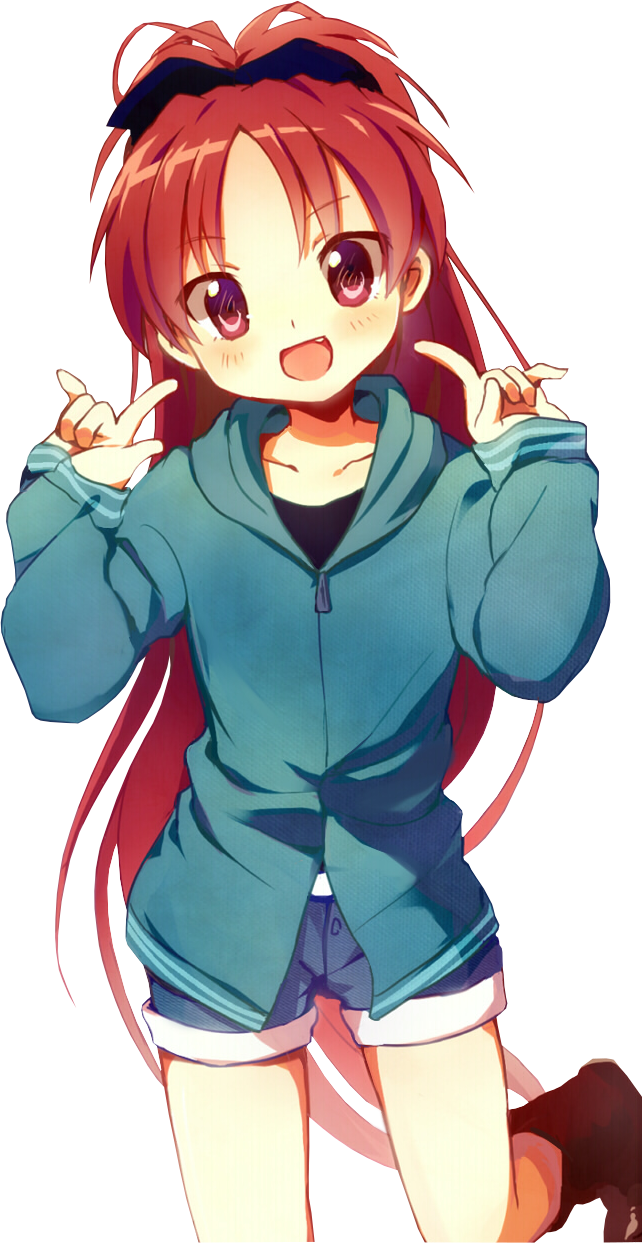 Anime Little Girl Red Hair Clipart (642x1243), Png Download