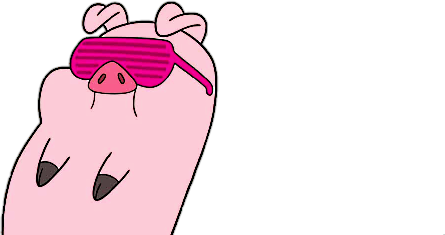 #pig #cartoon #shades #cool #transparent #png #freetoedit - Waddles From Gravity Falls Clipart (893x556), Png Download