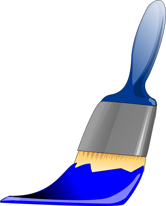 Paint Brush Clipart Thin - Paintbrush Blue - Png Download (578x720), Png Download
