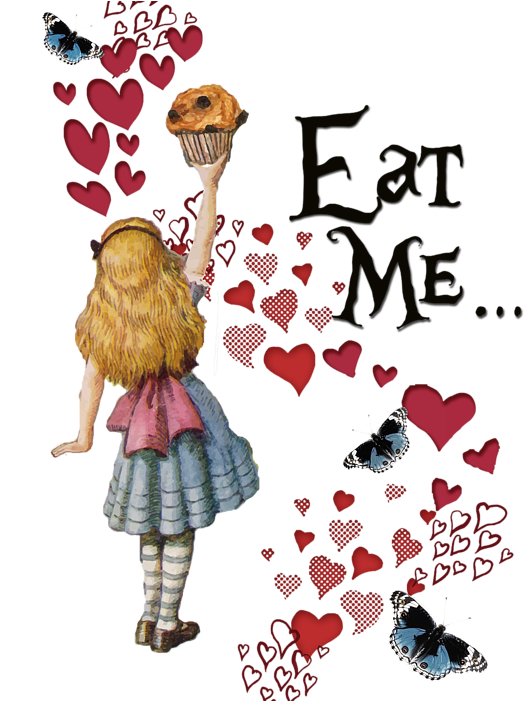 Click And Drag To Re-position The Image, If Desired - Eat Me Alice In Wonderland Illustration Clipart (560x700), Png Download