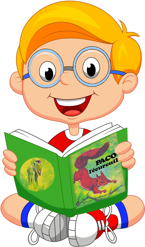 Illustrator Of Children Png And Clipart - Cartoon Kid Reading Transparent Png (464x787), Png Download