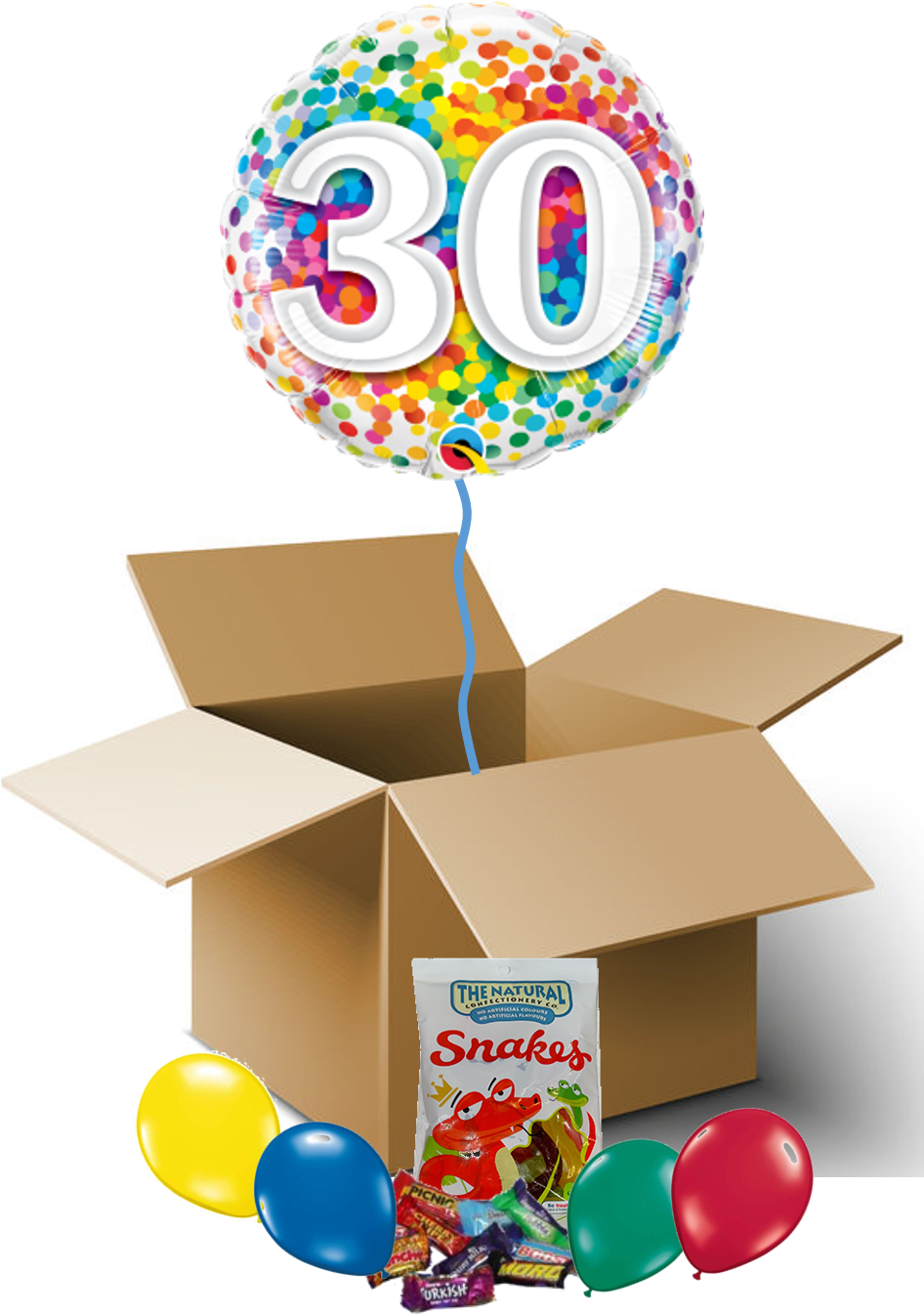 30th Birthday Balloon In A Box - 30th Birthday Logo Png Clipart (945x1368), Png Download