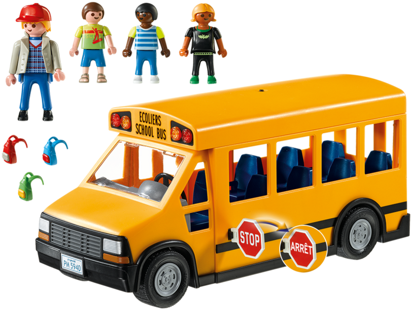 Playmobil School Bus - Playmobil School Bus 5940 Clipart (940x658), Png Download